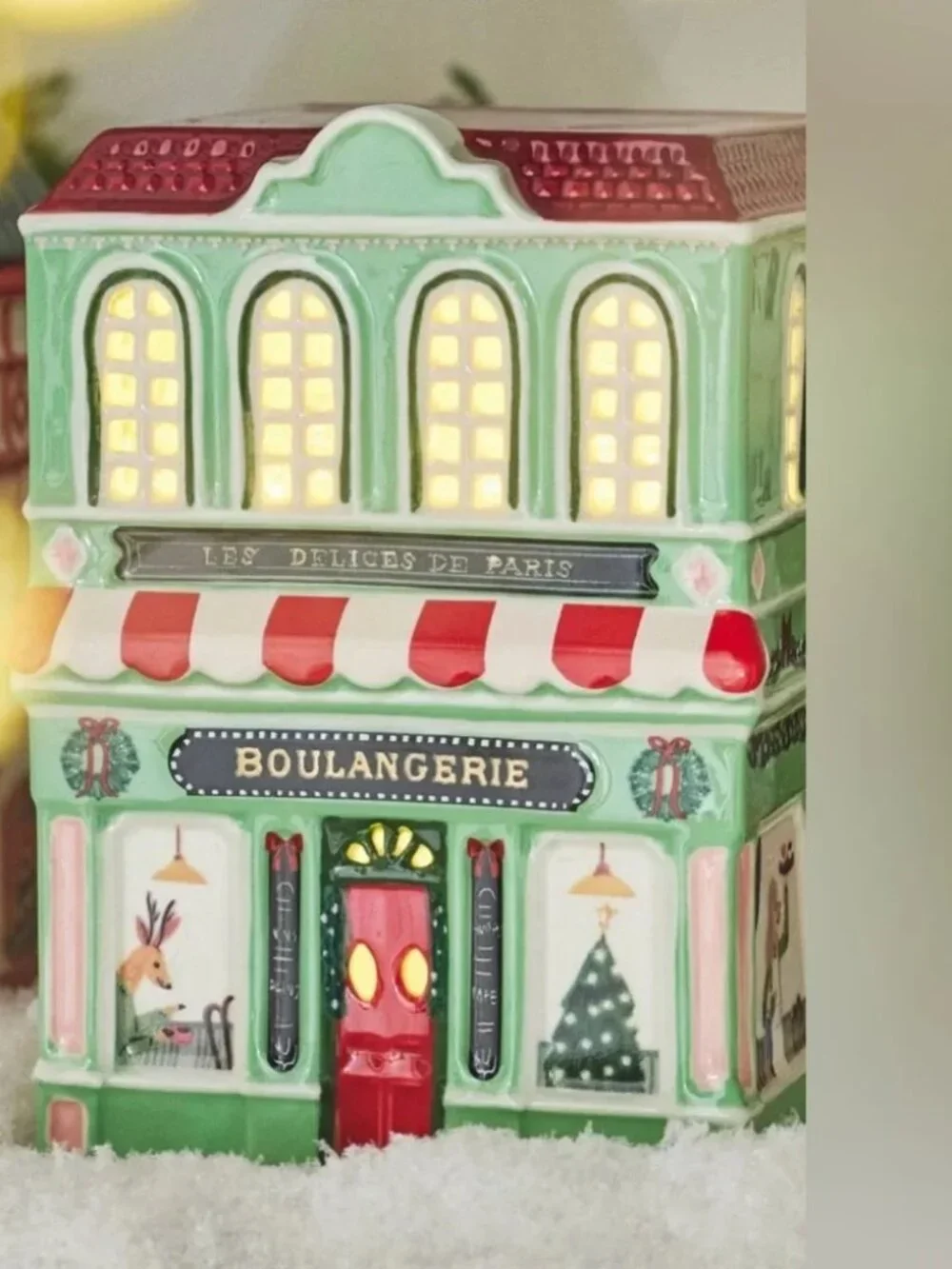 NWT! ANTHROPOLOGIE Ceramic Holiday House Paris Bakery Boulangerie!